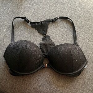 Elegant Black Lace PINK Date Push-up Bra